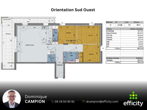Appartement 4 pièces - 88 m²