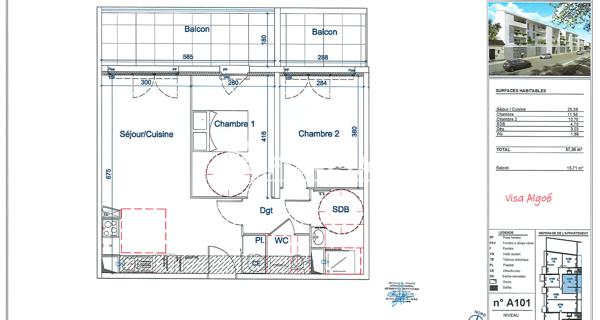 Location Appartement 3 pièces 57.36 m² - Avignon 84000