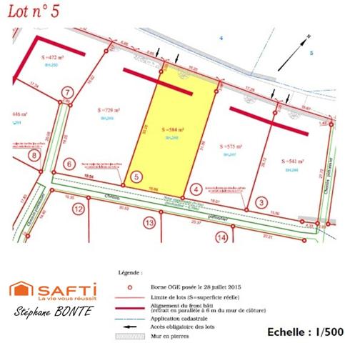 Terrain de 584 m² viabilisée (lot 5) – Le Puy