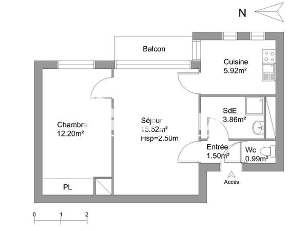 Location Appartement 2 pièces 39.99 m² - PETITES ROCHES Dijon 21000