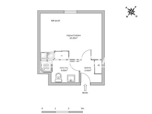 Location Studio 21.9 m² - 7 RUE EMILE DIDIER appt 2044 RESIDENCE LE SUFFREN Arras 62000