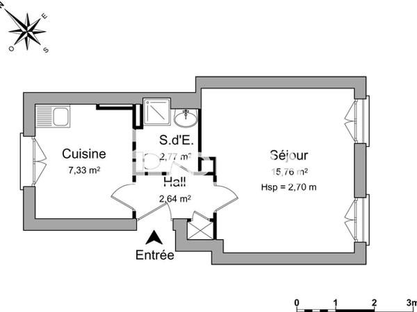 Location Studio 29.94 m² - 6 RUE FAUTRAS Brest 29200