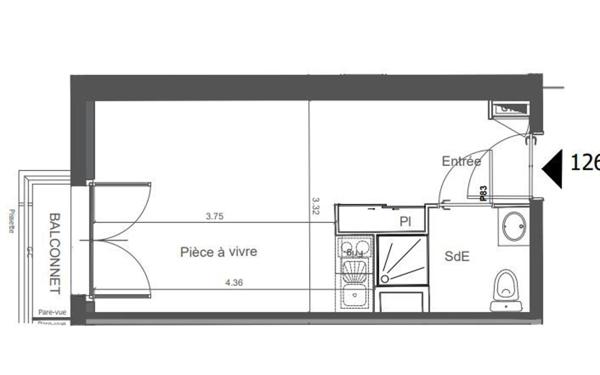 Appartement à vendre    1 pièce • 21,89 m2 Saint-Jean-de-la-Ruelle
