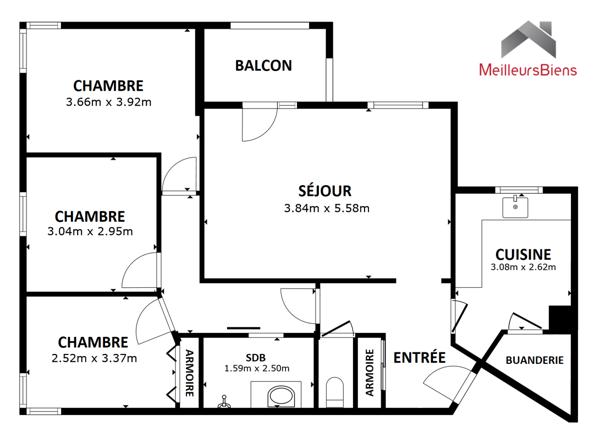 Magnifique 4 pièces 80 m² avec box