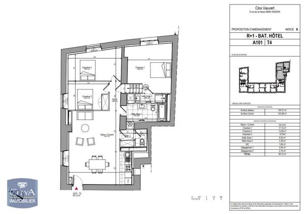 Appartement à louer 4 pièces 89.07m²