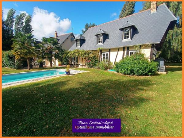 Magnifique propriété avec 2 maisons et piscine sur 3 hectares à 20 min de Bernay