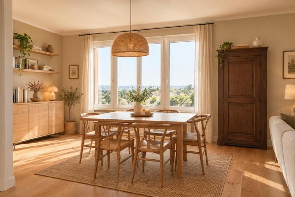 Appartement traversant avec vues et balcons au dernier étage avec ascenseur