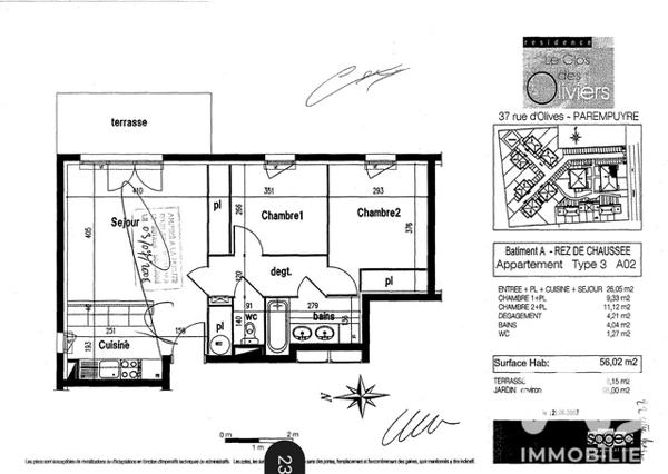 Appartement à vendre 3 pièces 56,32 m² Parempuyre