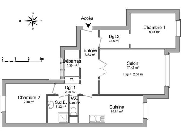 Location Appartement 3 pièces 65.9 m² - 63 RUE PIERRE DE COUBERTIN Mainvilliers 28300