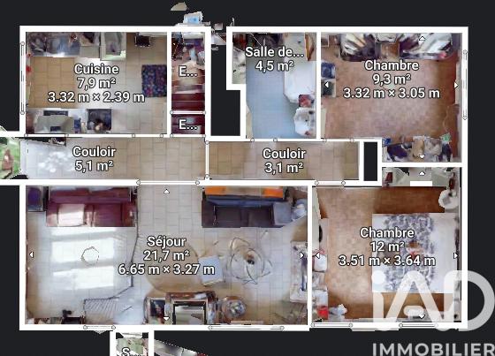 Maison à vendre 4 pièces 76 m² Saint-Pierre-lès-Nemours