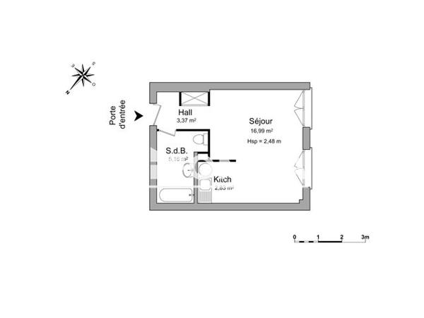 Location Studio 28.35 m² - 4 RUE GABRIEL PERI Clermont-ferrand 63000