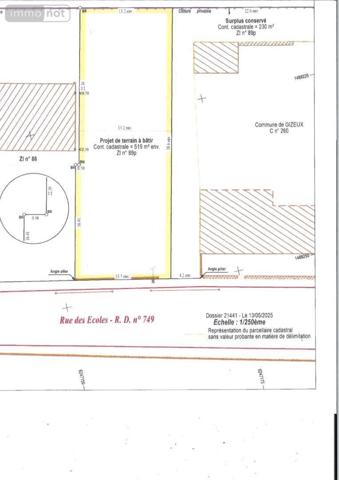 Terrain à Batir à vendre à Gizeux dans l'Indre-et-Loire (37340), ref : 49046/813