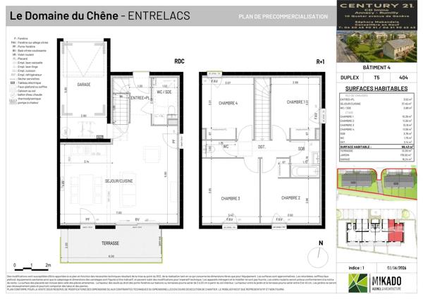 Maison à vendre  5 pièces - 99,43 m 2   ENTRELACS  - 73