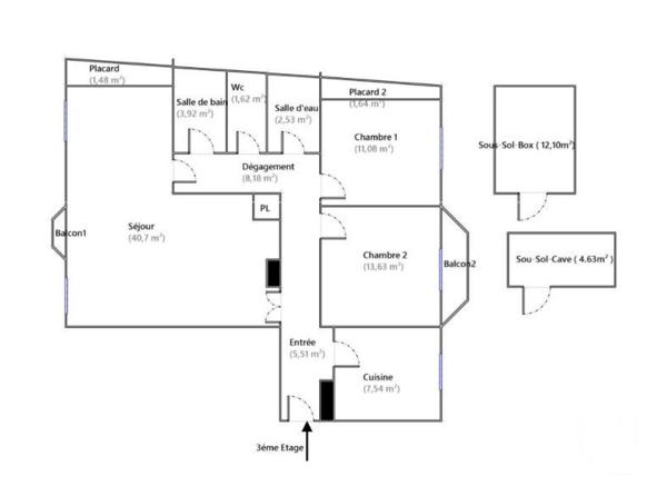 Appartement F5 à vendre  4 pièces - 97,83 m2 CHARENTON LE PONT - 94