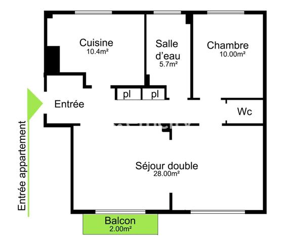 Appartement
         3 pièces
        - 66 m² 379 000 € *
