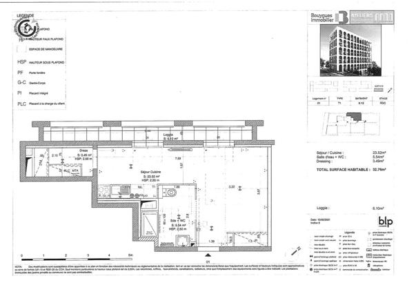 Location Appartement meublé 32.76 m² - Bordeaux 33800
