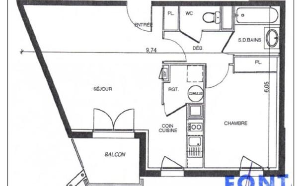Appartement à vendre    2 pièces • 45,41 m2 Eaunes