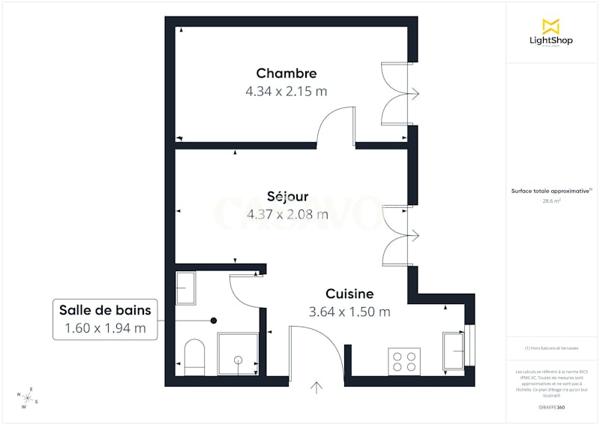 Vente Appartement 2 pièces de 29m² - 94140 Alfortville