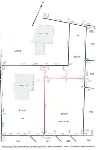 Terrain constructible de 5 ares 04 centiares, viabilisé et libre d'architecte à Mulhouse