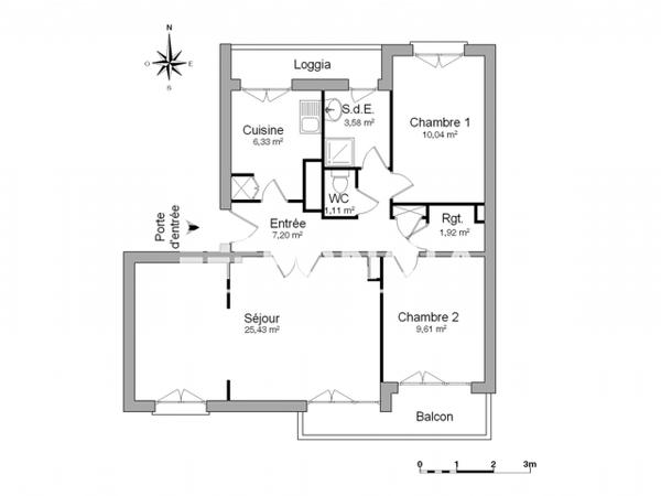 Location Appartement meublé 3 pièces 65.22 m² - 8 AV. DE LATTRE DE TASSIGNY La Roche Sur Yon 85000