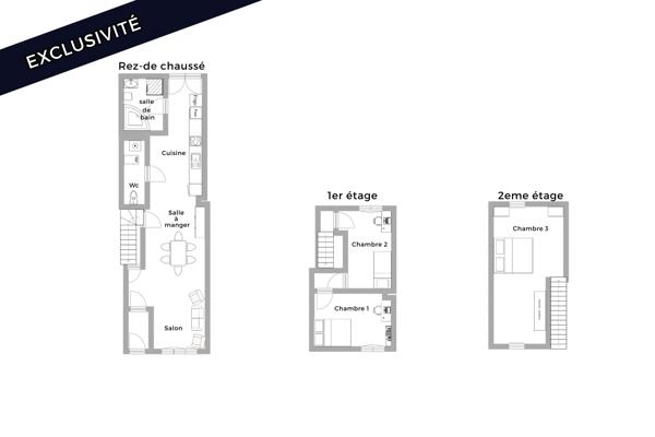 Maison 3 chambres 88m²