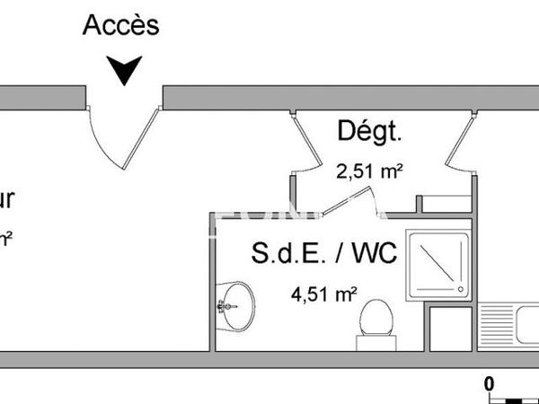 Location Studio 31.69 m² - 9 RUE ACHARD Bordeaux 33300