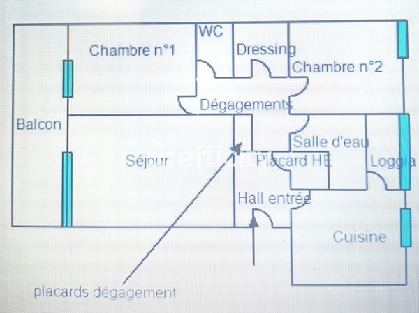 Appartement 3 pièces - 65 m² Exclusivité efficity