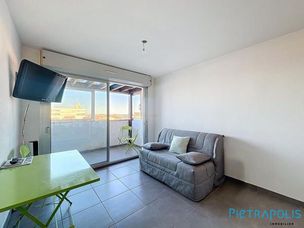 FRONTIGNAN PLAGE : Studio meublé avec loggia, entièrement rénové, place de parking