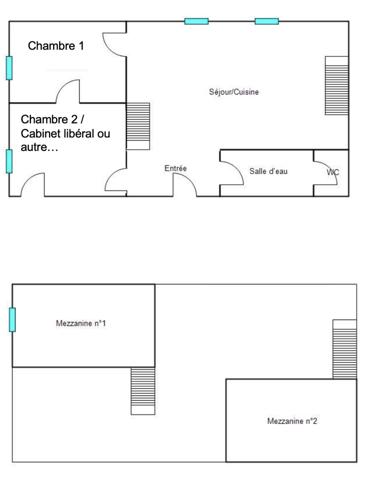 Millau (12100) APPARTEMENT F3 67 M² ATYPIQUE POUR 90 M² AU SOL