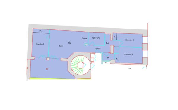 Bagnères-de-Luchon (31110) Appartement T4 de 79 m² centre de Bagnères de Luchon avec terrasse en RDC