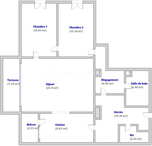 Appartement de 87 m²