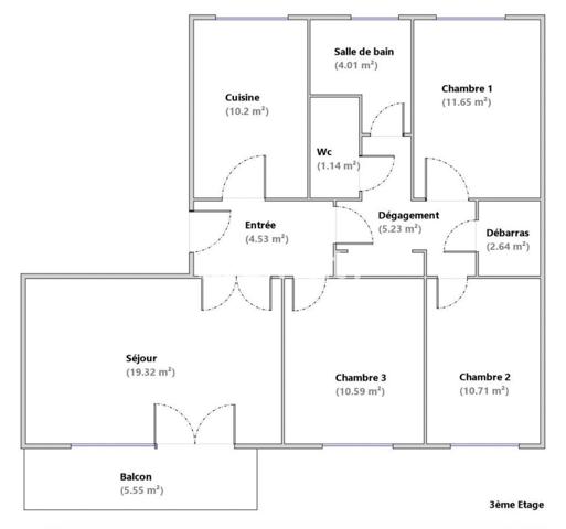 Appartement 4 pièces - 80 m²