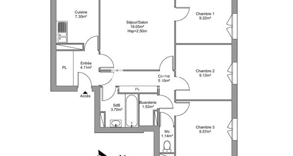 Location Appartement 4 pièces 69 m² - Taverny 95150