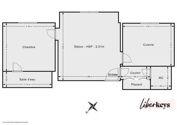2 PIÈCES 44 m² – CALME – BOXE INCLU – PETITE COPROPRIÉTÉ