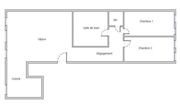 Appartement 3 pièces lumineux avec grande réception de 40 m²