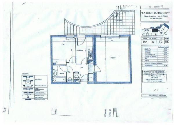 Appartement 2 pièces                                        - 44000 Nantes Réf : 12228