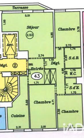Location appartement 4 pièces 83 m² Courbevoie