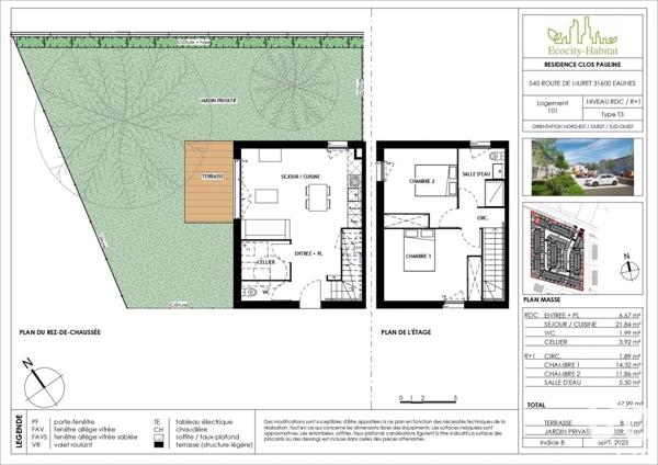 Maison 3 pièces de 67 m² à Eaunes (31600)