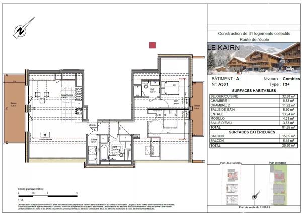 MONTRIOND – Appartement neuf 4 pièces avec balcons et vue montagne