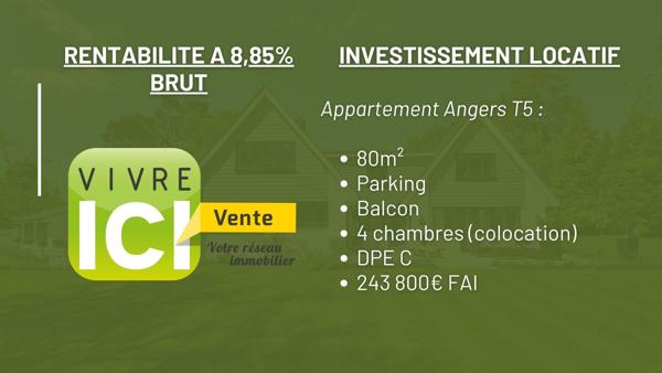 Appartement Angers 2 pièces 40 m2
