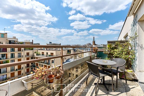 Appartement en dernier étage avec terrasses et vues dégagées