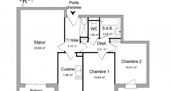 Location Appartement 3 pièces 65.05 m² - Saint-étienne 42000