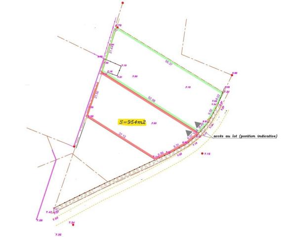 Terrain à bâtir de 954 m² Environnement calme et recherché