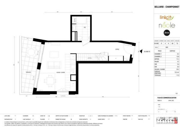 Appartement à vendre 3 pièces 72 m² Paris 18