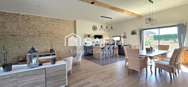 Maison en pierre rénovée – Plain-pied 150 m²– Meursanges (10 min de Beaune)