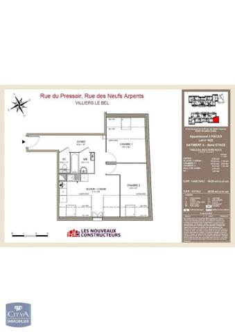 Appartement à louer 3 pièces 49.85m²