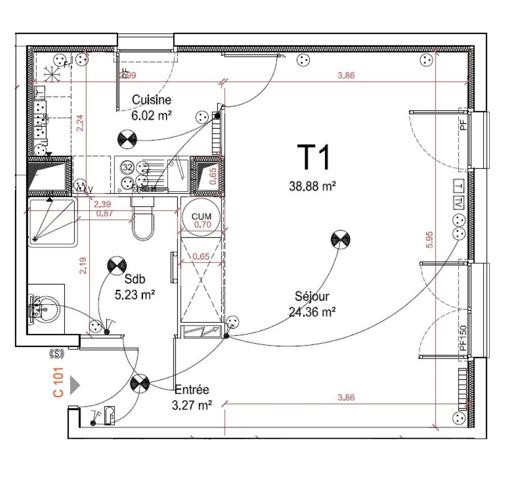 Appartement BLAGNAC 38.92 m²