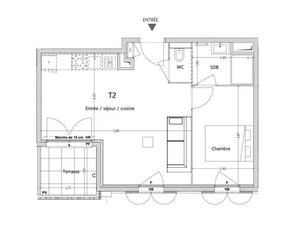 Appartement F3 à vendre  3 pièces - 60,56 m2 JUAN LES PINS - 06