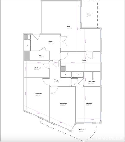 Appartement à vendre 4 pièces 87 m² Courbevoie