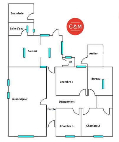 44400 REZE REZE BLORDIERE - Plain-pied 5 pièces 117 m²